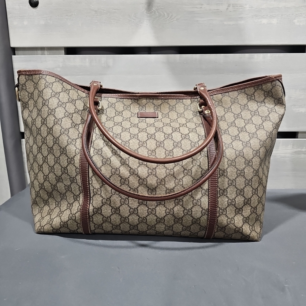Gucci Brown Monogram Tote Bag